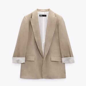 Beige Linen Blazer